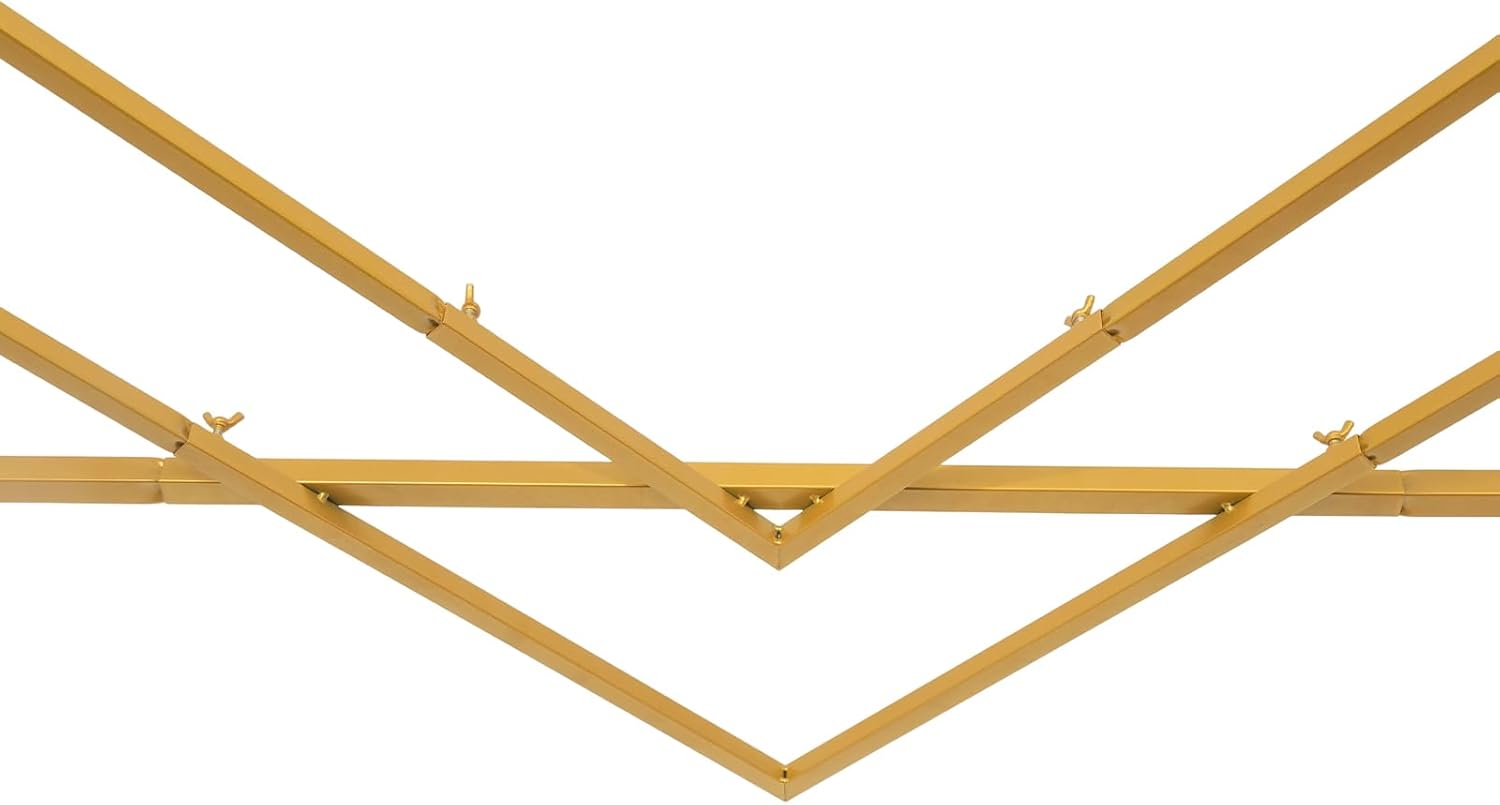 Soporte de arco de metal grande de 6.8 pies para ceremonia de boda, arco geométrico de boda, marco de soporte de flores con base resistente, fácil