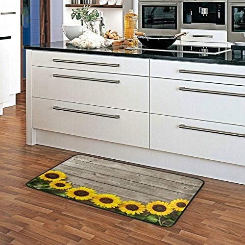 Sunflowers On Board Design Non-Slip Soft Kitchen Mats Bath Rug Runner Doormats Carpet for Home Decor, 39″ X 20″