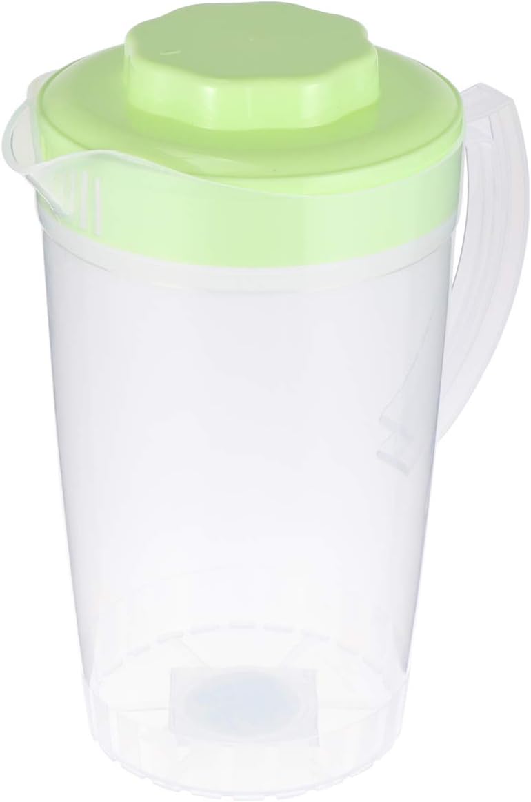 Hemoton Jarra de plástico para limonada de campamento, jarra de agua de plástico con tapa, agua transparente, té helado, jarra de bebidas para