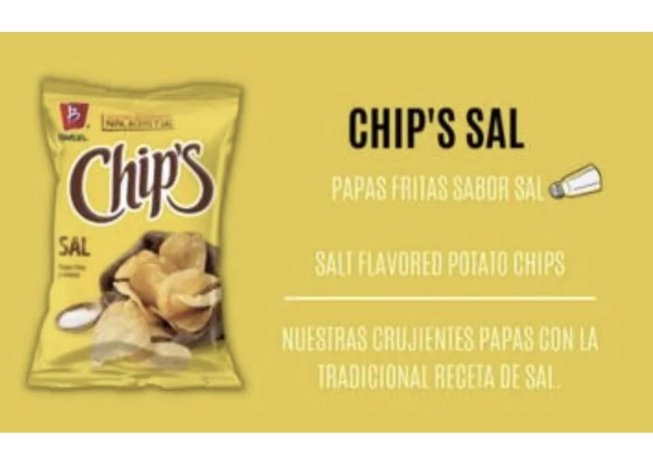 Barcel Chips Sal – Caja de 2.12 oz con 5 bolsas, papas fritas mexicanas