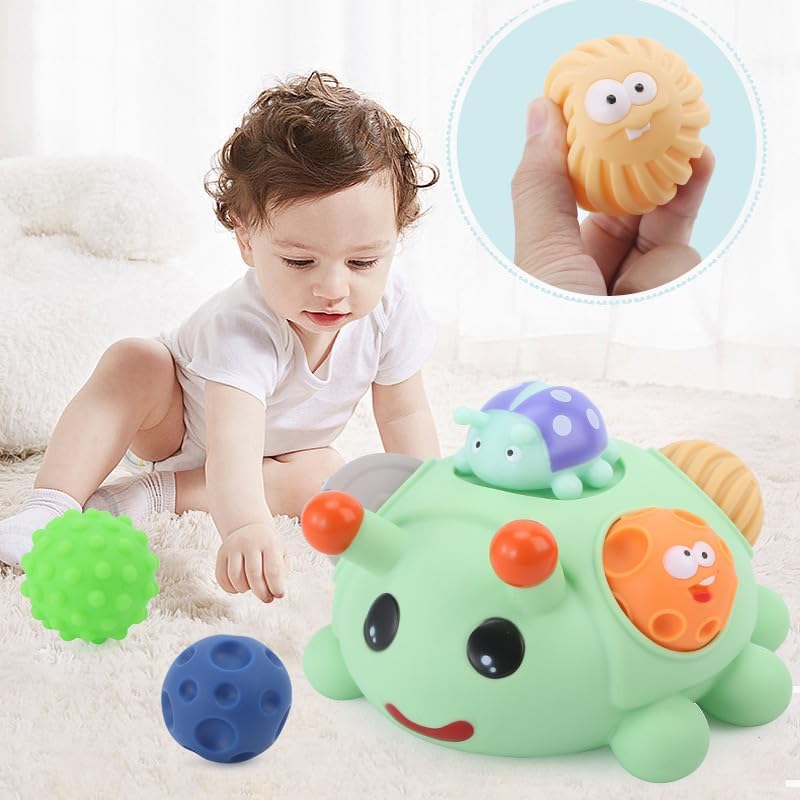 Pelotas para niños pequeños de 1 a 3 años, juguetes Montessori para bebés de 6 a 12 meses, bolas sensoriales sin BPA, regalo de dentición, bolas