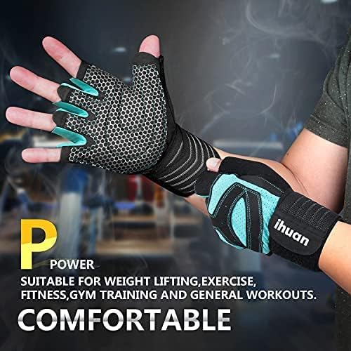 ihuan – Guantes de entrenamiento con ventilación para hombres y mujeres, protección completa de la palma de la mano para levantamiento de pesas,