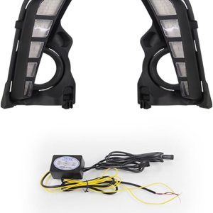 GETITALONE Blancoámbar LED frontal diurna luz secuencial intermitente señal señal característica compatible con Toyota Highlander 2018 GETITALONE Blancoámbar LED frontal diurna luz secuencial intermitente señal señal característica compatible con Toyota Highlander 2018