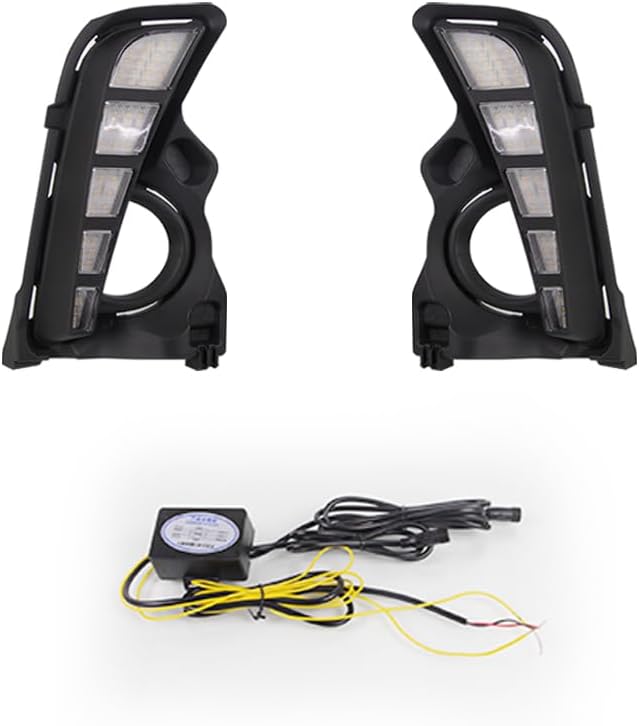 GETITALONE Blancoámbar LED frontal diurna luz secuencial intermitente señal señal característica compatible con Toyota Highlander 2018