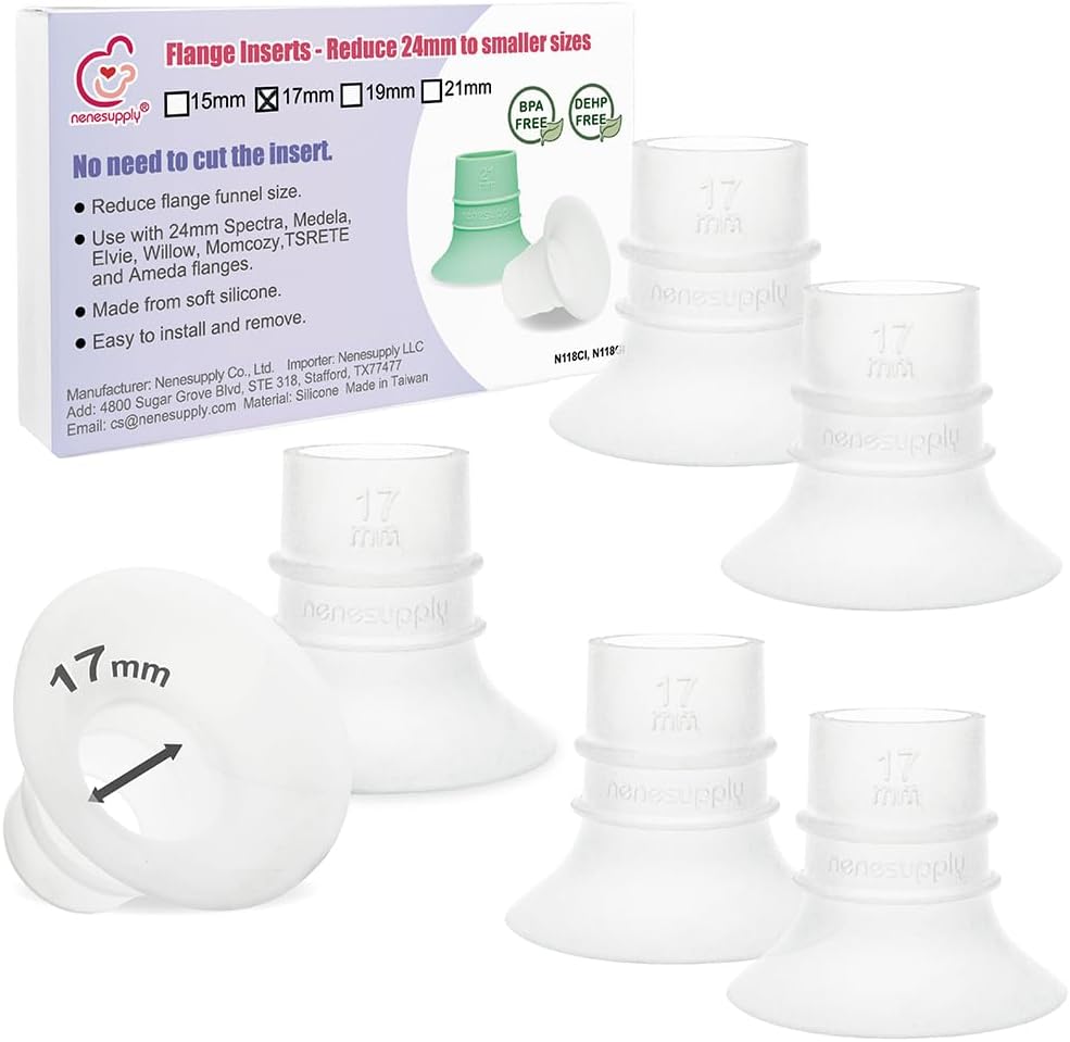 Nenesupply 2 generación de 0.669 in 6 piezas de insertos de brida compatibles con brida de 0.945 in de Elvie OG Elvie Stride Spectra Momcozy Willow