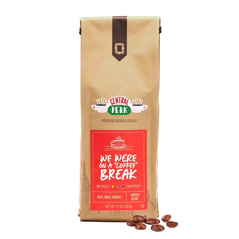 Central Perk – Café de grano entero, café tostado oscuro, “We Were On A ‘Coffee’ Break”, 100% café arábica, 1 bolsa (10 onzas)