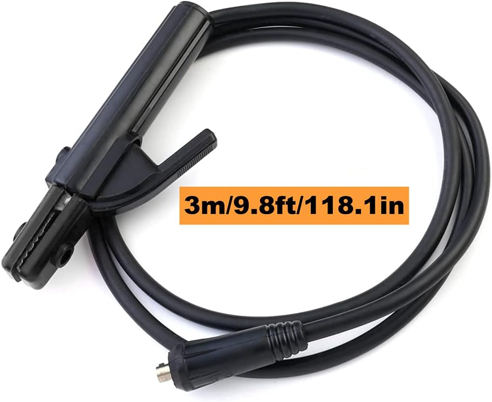 300A 16 Cable de aluminio revestido de cobre Dinse 10-25 Conector Enchufe de soldadura Cables Conjunto de ensamblaje de 9.8 pies Soporte de