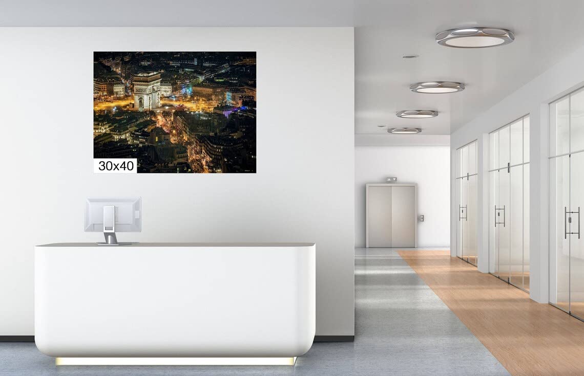 Arc de Triomphe by Night, Paris, France – PrintCanvasAcrylicMetal (Canvas Print, 24×36 Inches)