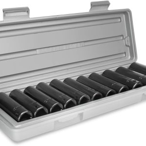 Stark USA Juego de llaves de impacto profundo de 12 pulgada, 11 piezas, MM, tamaño métrico, 6 puntos, 0.394 in – 0.945 in, funda de transporte Stark USA Juego de llaves de impacto profundo de 12 pulgada, 11 piezas, MM, tamaño métrico, 6 puntos, 0.394 in – 0.945 in, funda de transporte