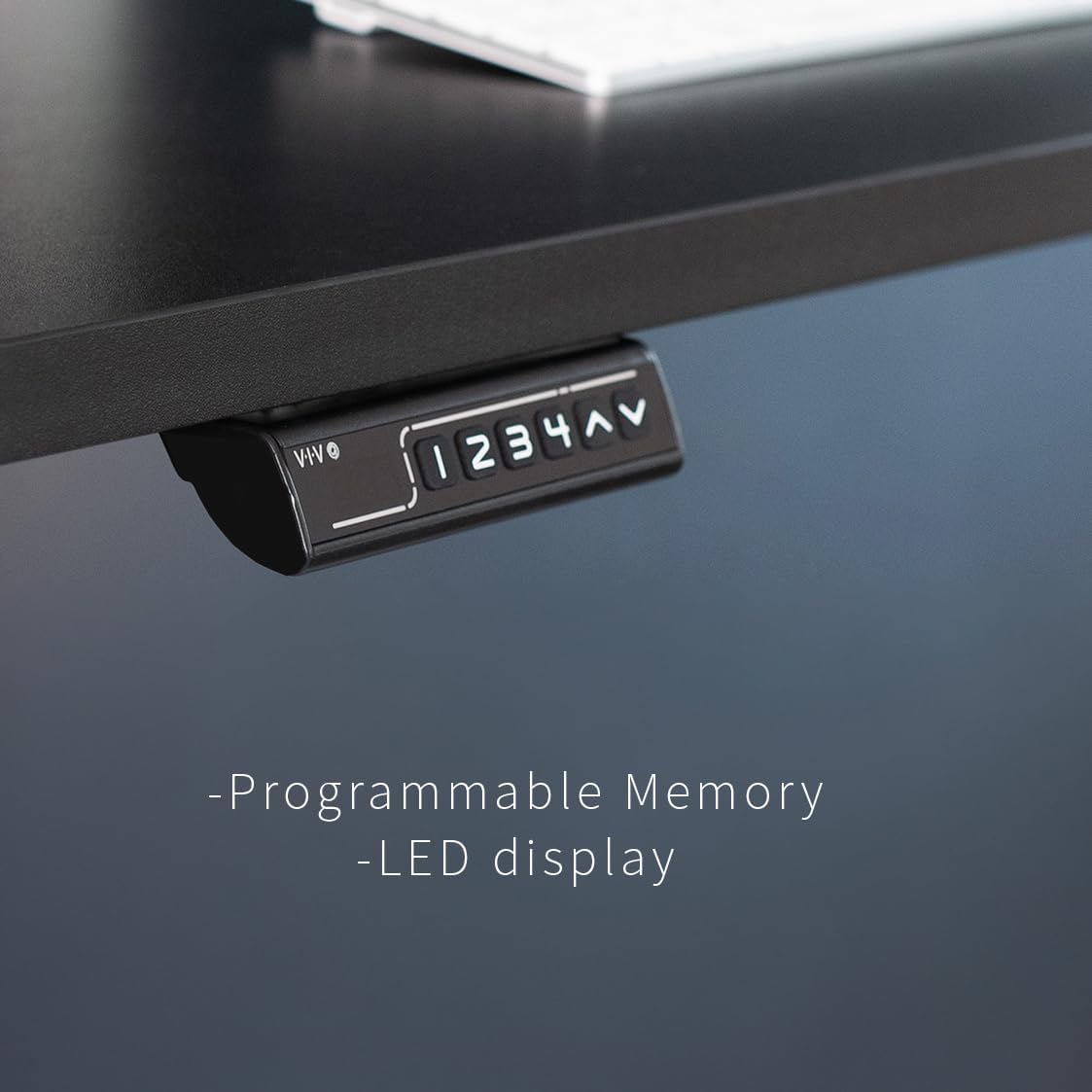 VIVO DESK-KIT-1B55S-B – Escritorio eléctrico de esquina cuadrada de 55 x 24 pulgadas con control de memoria ajustable en altura, parte superior