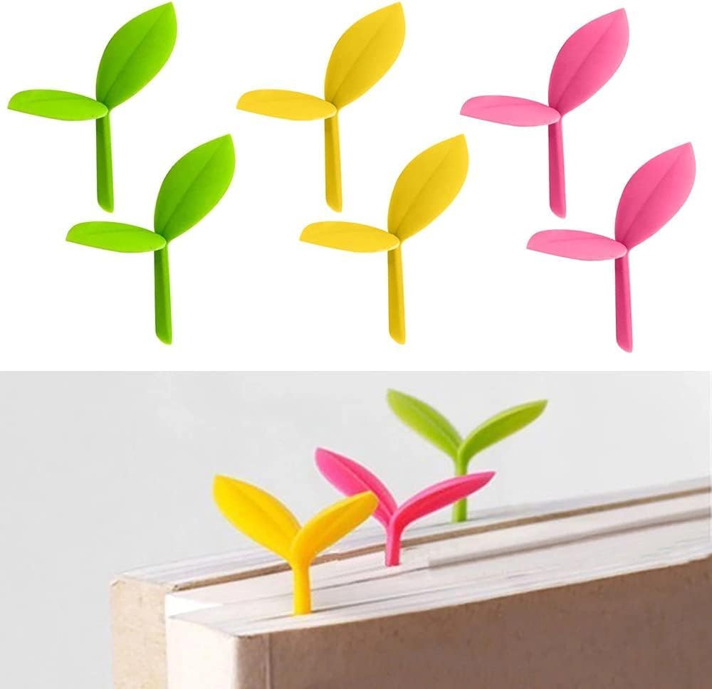 Marcapáginas verde, marcapáginas Little Grass Bud, accesorios de libros de papelería, marcadores verdes, marcapáginas de hojas pequeñas,