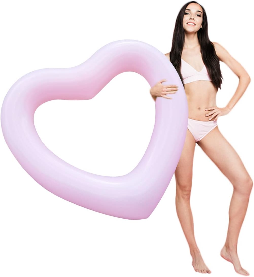 ZHUYNXIR Tubo flotante de piscina con forma de corazón, diversión en el agua, juguetes de fiesta en la playa para niños, accesorios de diseño de
