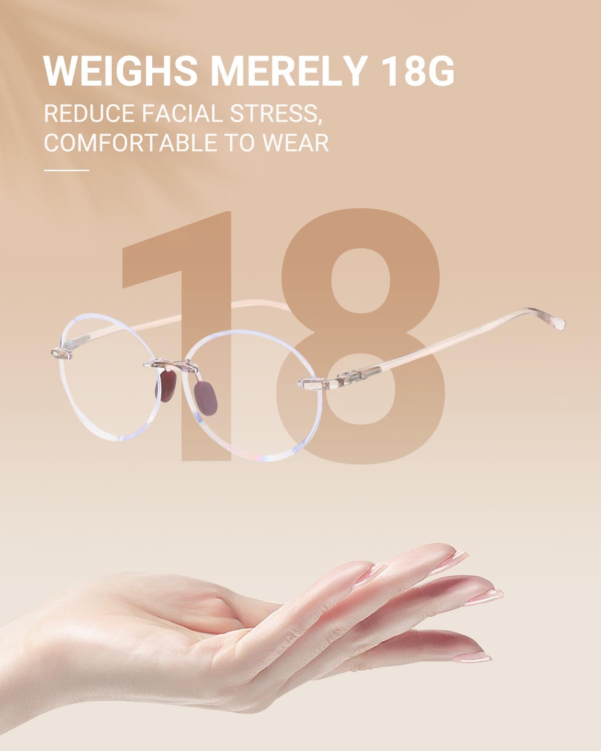 TERAISE Rimless Reading Glasses for Women,3 Pack Blue Light Blocking Reading Glasses,Ultralight Frameless Reader