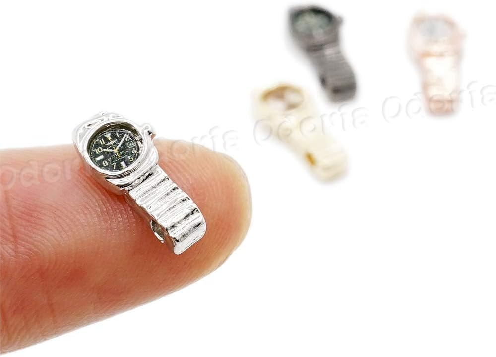 Odoria 112 Relojes en miniatura 4 piezas accesorios de decoración de casa de muñecas