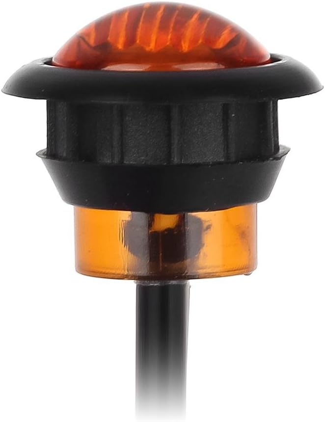 Partsam 10 luces de marcador LED ámbar redondas de 34 pulgadas, luces de señal de giro de 3 cables para camioneta remolque, sellado impermeable,