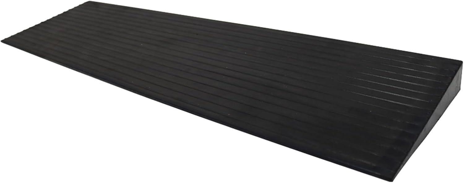 Rampa de umbral de goma sólida antideslizante para silla de ruedas, rampa portátil de goma sólida para baño, puertas, entradas de motocicleta, 5.9 x