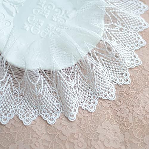 Shopdp Cinta de encaje con borde de encaje, apliques bordados de cinta de encaje floral para decoración del hogar, bricolaje, costura, manualidades,