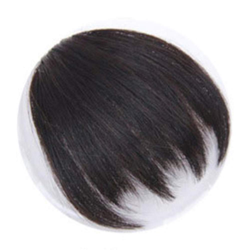 Regalo de Navidad para niñas, irregular, alta temperatura, fibra falsa flequillo, extensión de pelo, negro natural