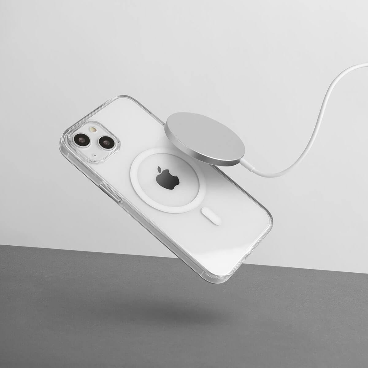 totallee Funda transparente para iPhone 15 con agarre extra, magnética delgada y magnética con imanes integrados (agarre transparente)