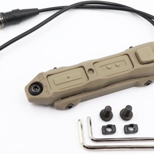 Conjunto de interruptor de presión de doble cinta para luces de armas de luz Scout y interruptor de presión remoto dual de enchufe láser (enchufe Conjunto de interruptor de presión de doble cinta para luces de armas de luz Scout y interruptor de presión remoto dual de enchufe láser (enchufe