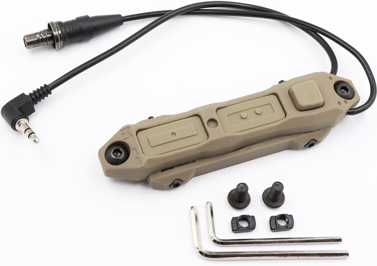Conjunto de interruptor de presión de doble cinta para luces de armas de luz Scout y interruptor de presión remoto dual de enchufe láser (enchufe