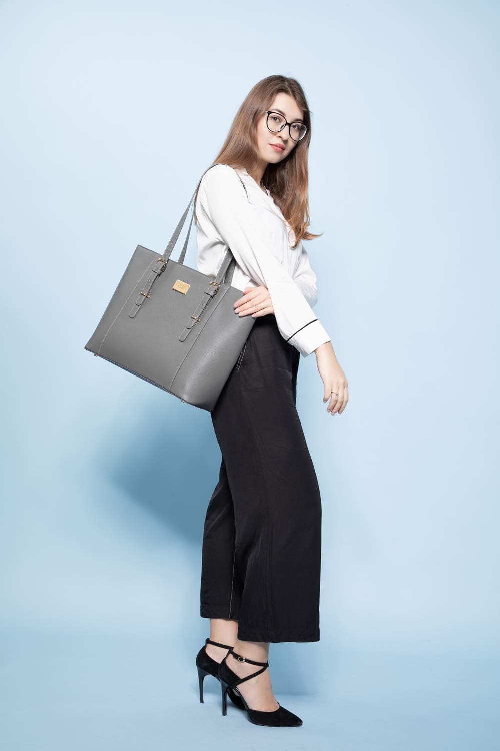 Bolsa de mano para computadora portátil para mujer, bonita bolsa grande para computadora portátil