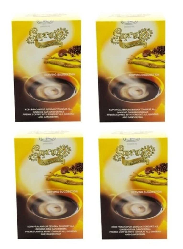 4 cajas Gano Excel Supreno Premium Café Ginseng Ganoderma Lucidum