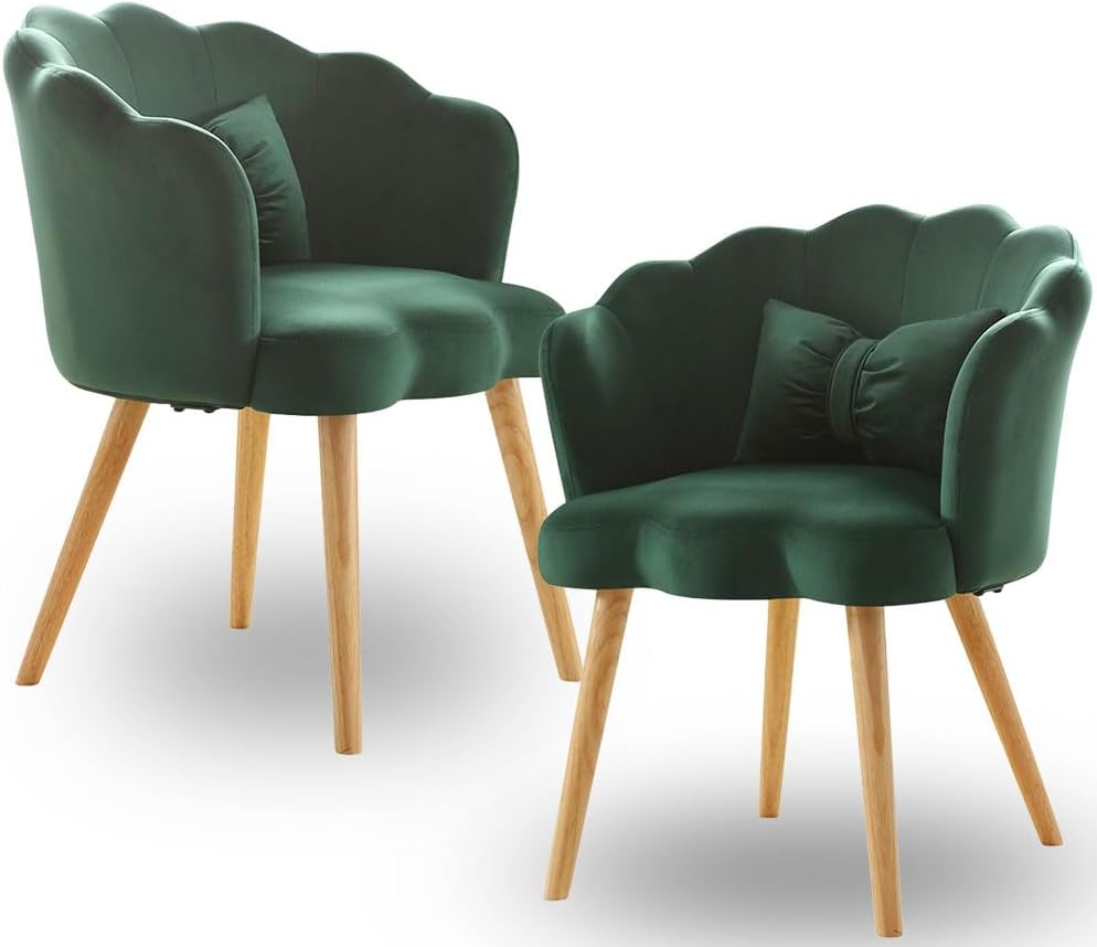 Silla moderna para dormitorio, sillas decorativas de terciopelo para dormitorio, silla de tocador con respaldo, cómodo sillón tapizado con almohada