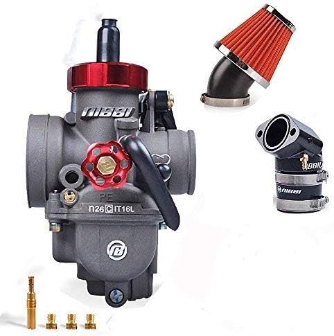 NIBBI Carburador de motocicleta PE26mm 125CC Kit de carburador con colector de admisión GY6 1.890 in filtro de aire apto para Honda, Yamaha, Suzuki,