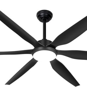 Wozzio Ventilador de techo de 65 pulgadas con luces y control remoto, 6 cuchillas, reversible, motor CC silencioso de 6 velocidades, ventilador de Wozzio Ventilador de techo de 65 pulgadas con luces y control remoto, 6 cuchillas, reversible, motor CC silencioso de 6 velocidades, ventilador de