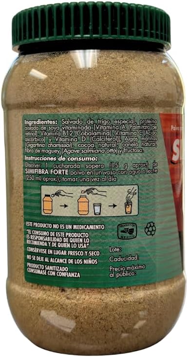Simifibra Forte (10.58 oz) Suplemento Alimenticio- Polvo para preparar bebida con fibra