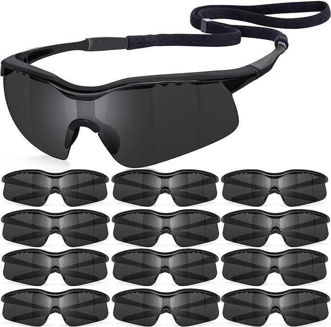 OXG 12 Pack Safety Glasses for Men Women With Strap, Safety Goggles ANSI Z87.1 Protective Eyewear Impact & Scratch Resistant