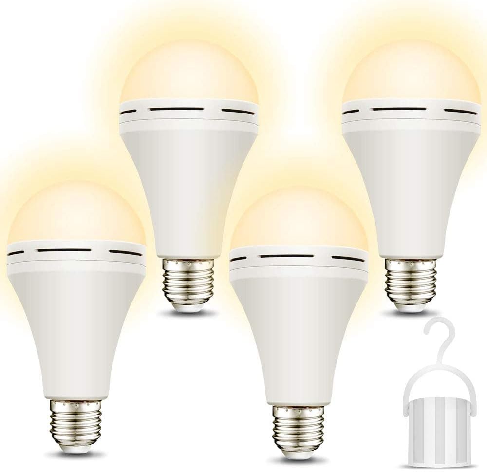 Bombilla recargable de emergencia, se mantiene encendida cuando falla la alimentación, bombillas LED equivalentes a 1200 mAh15 W 80 W para el hogar,