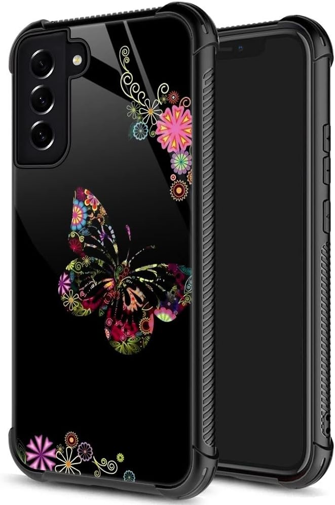 ZHEGAILIAN Funda compatible con Samsung Galaxy S21 Ultra, diseño de mariposa flor-1 para Samsung Galaxy S21 Ultra 5G para niñas y mujeres, diseño de