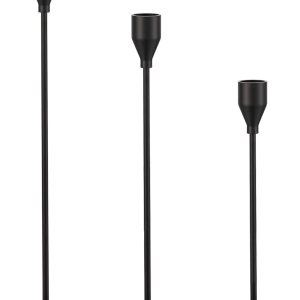 Jogbest – Juego de 3 portavelas color negro mate para velas cónicas, se adapta a velas de 34 pulgadas para bodas, fiestas, aniversarios o decoración Jogbest – Juego de 3 portavelas color negro mate para velas cónicas, se adapta a velas de 34 pulgadas para bodas, fiestas, aniversarios o decoración