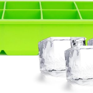 Bandeja para cubitos de hielo, bandeja cuadrada grande de 2 pulgadas para cubitos de hielo de 8 cavidades, molde de silicona de fácil liberación con Bandeja para cubitos de hielo, bandeja cuadrada grande de 2 pulgadas para cubitos de hielo de 8 cavidades, molde de silicona de fácil liberación con