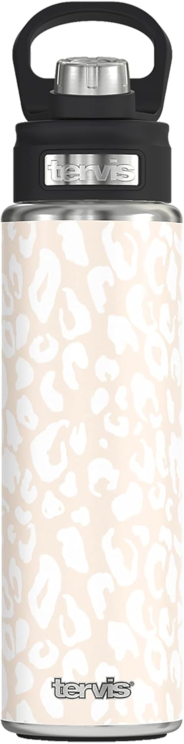 Tervis Leopard Animal Print Collection – Vaso aislado de triple pared para viaje mantiene las bebidas frías, botella de boca ancha de 24 onzas,