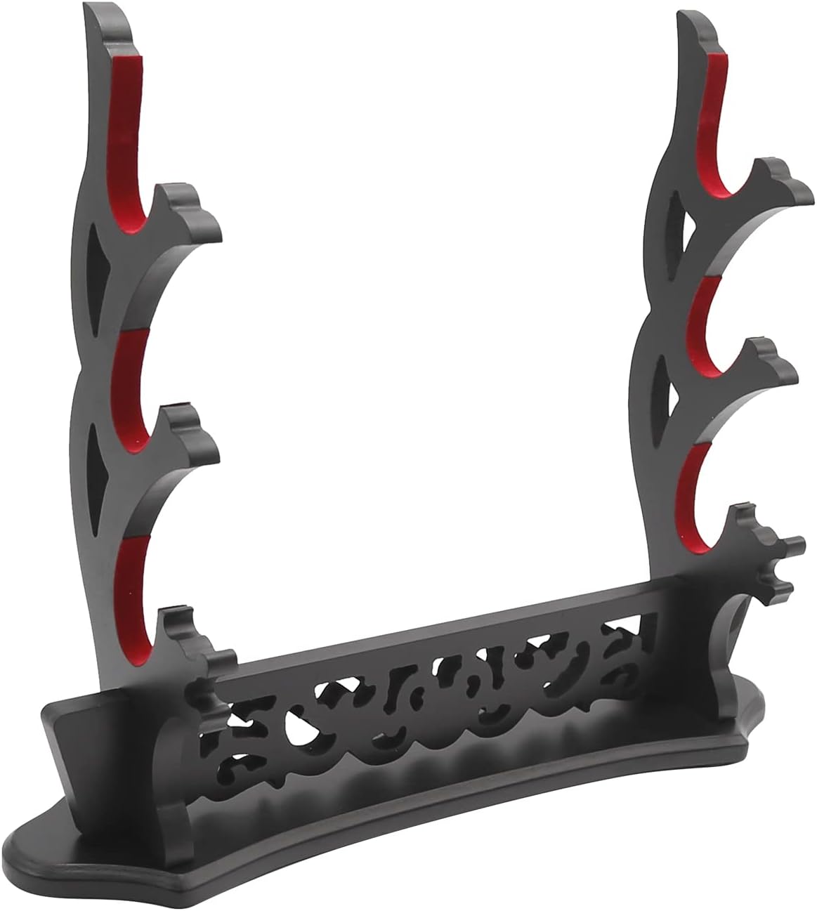 Soporte de espada Katana de vid soporte de espada de tres niveles con acolchado para exhibición de espada samurái japonesa Tanto Rapier Light Saber,