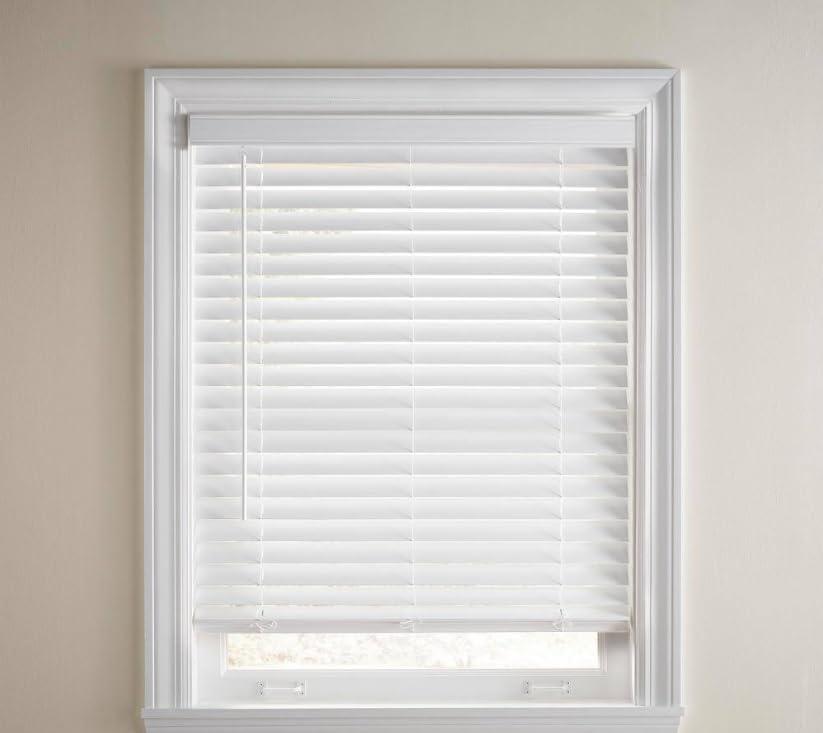 Breslin Blinds – Persianas de madera sintética de alta calidad sin cordón de 2 pulgadas (33 pulgadas de ancho x 48 pulgadas de largo)