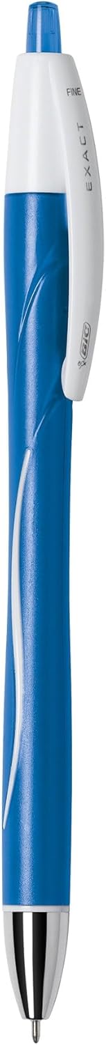 BIC Atlantis pluma retráctil exacta punta fina 07 mm Azul 12 unidades - Imagen 4