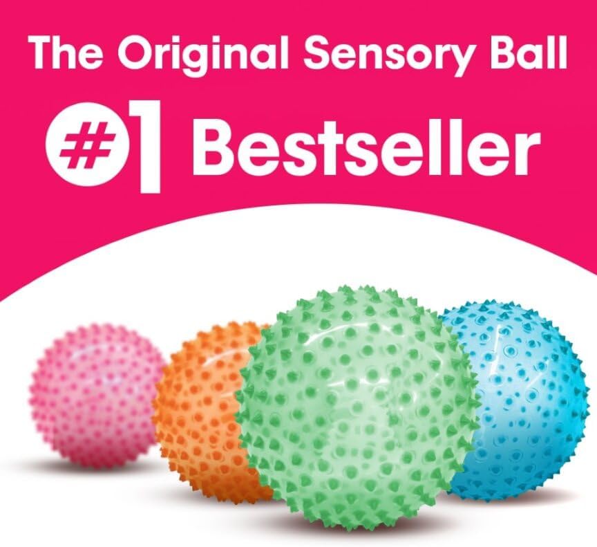 Edushape La bola sensorial original para bebé, bola de bebé de 7 pulgadas que ayuda a mejorar las habilidades motoras gruesas para niños de 6 meses