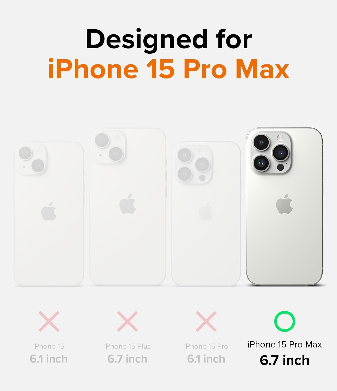 Ringke Onyx Se siente bien en la mano Funda compatible con iPhone 15 Pro Max, tecnología antihuellas, antideslizante, agarre mejorado, a prueba de