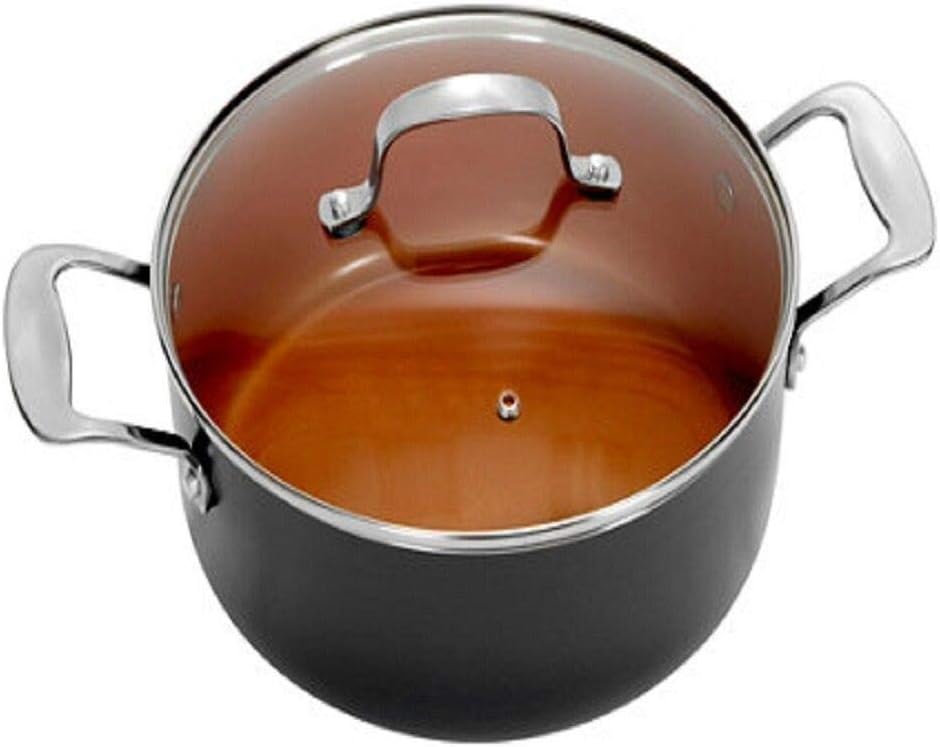 Gotham Steel Olla con revestimiento de cerámica ultra antiadherente y titanio, incluye tapa de vidrio templado, apto para lavavajillas, 7 cuartos de