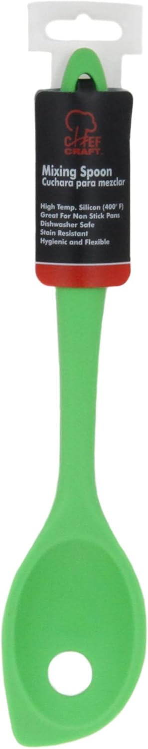 Chef Craft Cuchara mezcladora de silicona premium, 11 pulgadas, color verde
