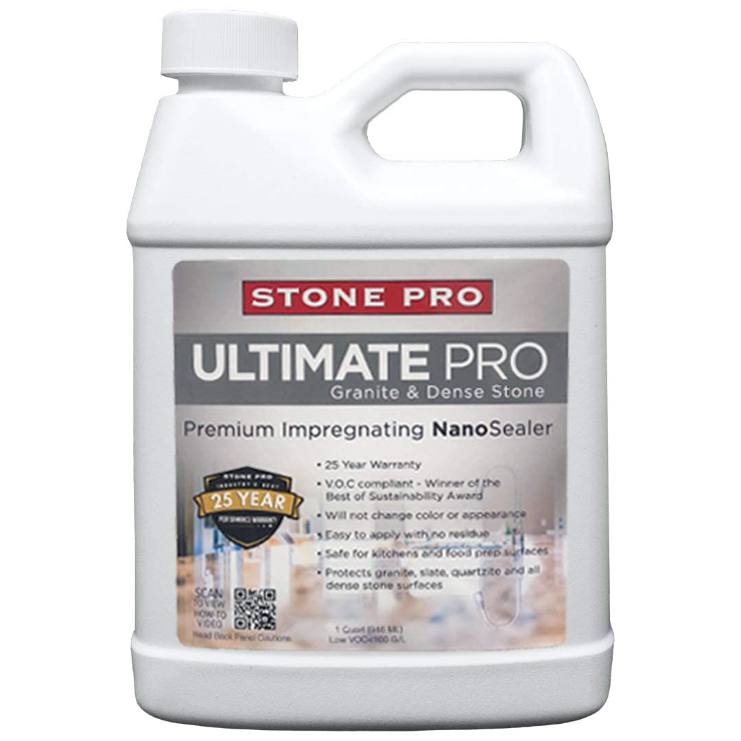 StonePro Ultimate Pro Sellador (para granito sellador, pizarra, cuarcita y piedra densa) (1 cuarto de galón – 32 onzas líquidas) (1 cuarto de galón