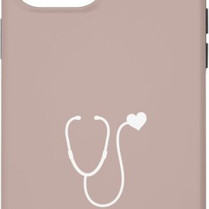 iPhone 14 Pro Max Pink Taupe – Estuche para estetoscopio de corazón para enfermera o médico iPhone 14 Pro Max Pink Taupe – Estuche para estetoscopio de corazón para enfermera o médico