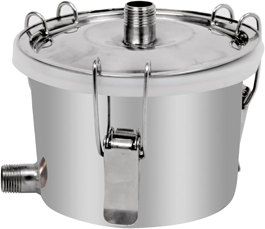 YUEWO Moonshine Todavía 3 macetas Destilador de alcohol Tubo de cobre Kit de elaboración de bebidas alcohólicas para bricolaje Whisky vino Brandy