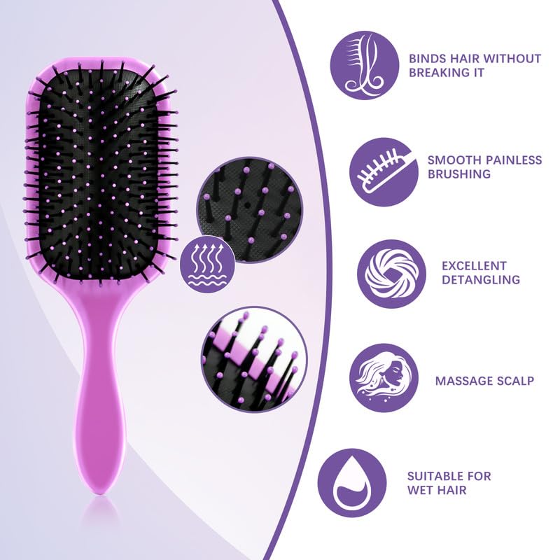 Juego de 11 cepillos de pelo para mujeres y hombres, cepillo desenredante para cabello natural negro, cepillo de cabello rizado con botella de spray