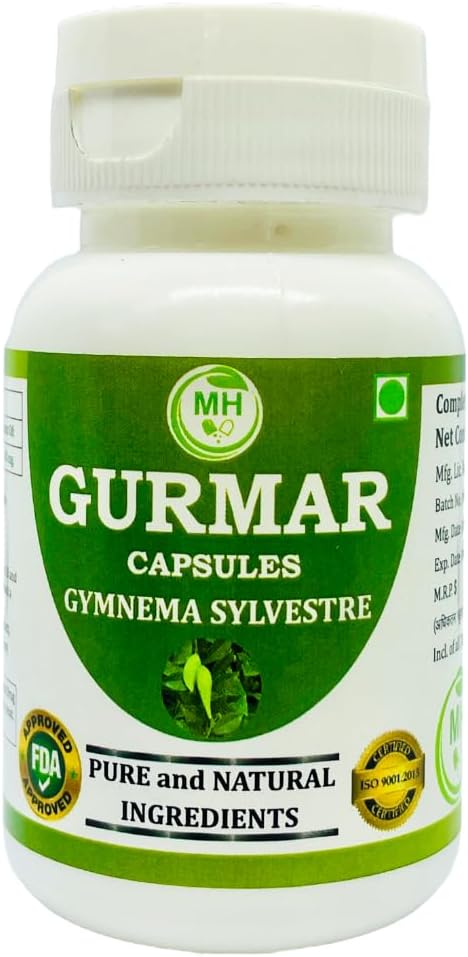 Morsan’s Gymnema sylvestre (Gudmar, Gurmar) Cápsulas, Pack de 60 x 500 mg. Veg. Cápsulas (1)