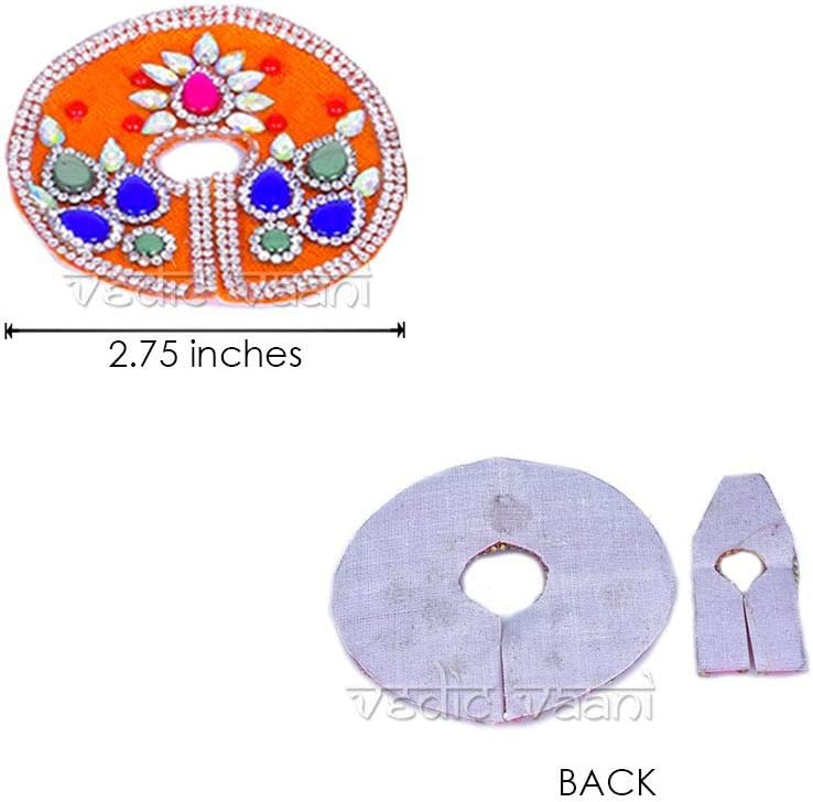 Vedic Vaani Hermoso diseño tradicional hecho a mano con tachuelas de piedra Laddu Bal Gopal Thakurji Krishna flor y perla multicolor